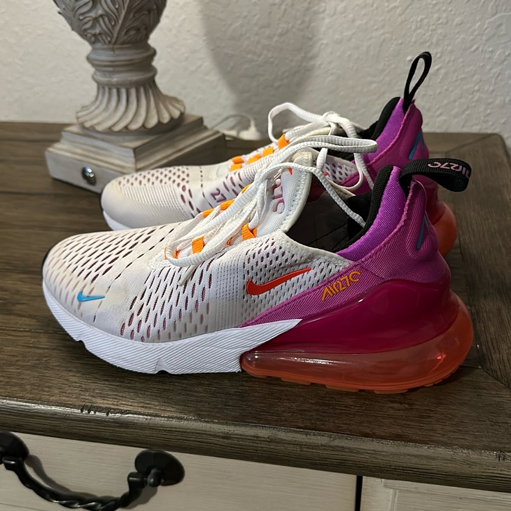 Women Nike Air Max 270 white, pink, orange size 8